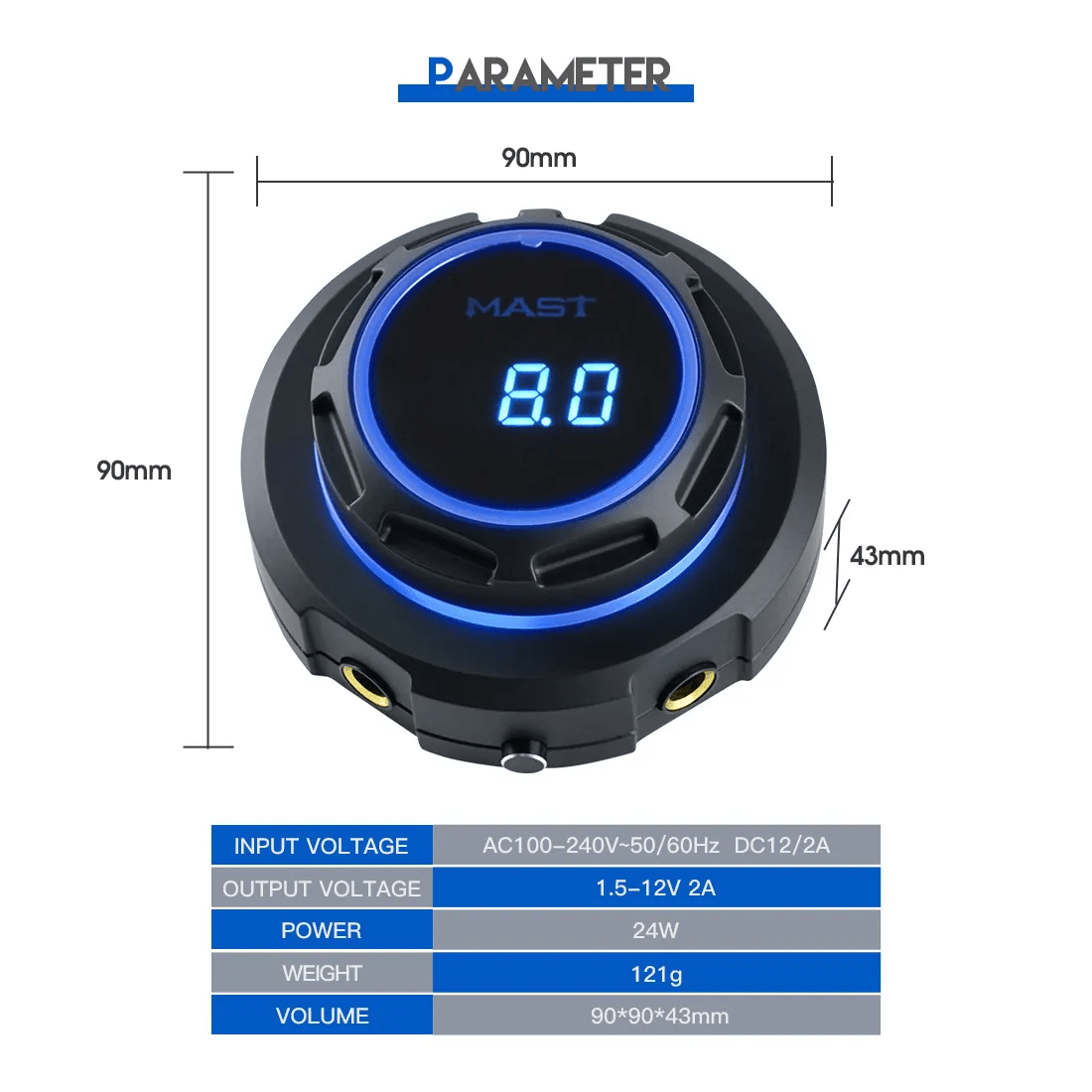 Dragonhawk Mast Halo Tattoo Power Supply Dual Mode Start - Up for Tattoo Machines - The Perma