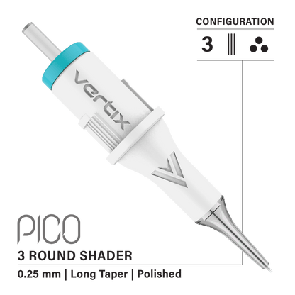 Vertix Pico 3 Round Shader PMU cartridge single needle